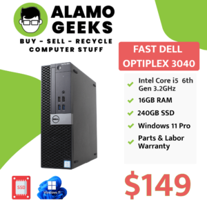 Dell Optiplex 3040 SFF PC - Intel Core i5-6500 3.20GHz | 16GB RAM | 240GB SSD | WIN 11