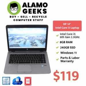 HP EliteBook 840 G3 14" Laptop - Intel Core i5 6th Gen 2.3GHz | 8GB | 240GB SSD | GRADE B