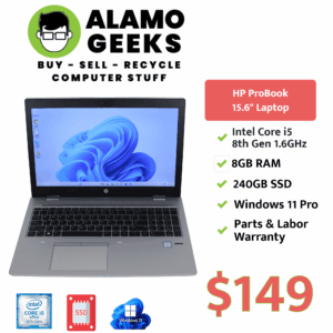 HP ProBook 650 G4 15.6" Laptop - Intel Core i5 8th Gen | 8GB | 240GB SSD | GRADE B
