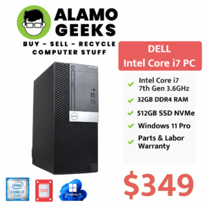 Dell Optiplex 7050 MT PC - Intel Core i7 3.6GHz | 32GB | 512GB NVMe SSD & 3TB HDD | WIN 11 PRO